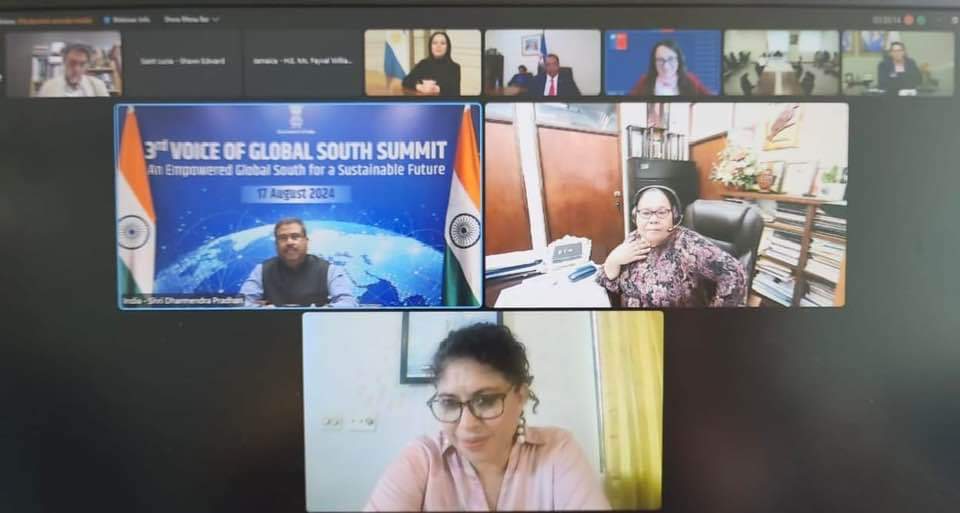 Hon. Octavia Alfred, Minister of Education of the Commonwealth of Dominica participated at the Education Ministers' Session at the 3rd Voice of Global South Summit held in virtual mode on August 17, 2024. 